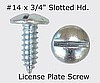SS160 / 50pcs. Slotted License Plate Screw 